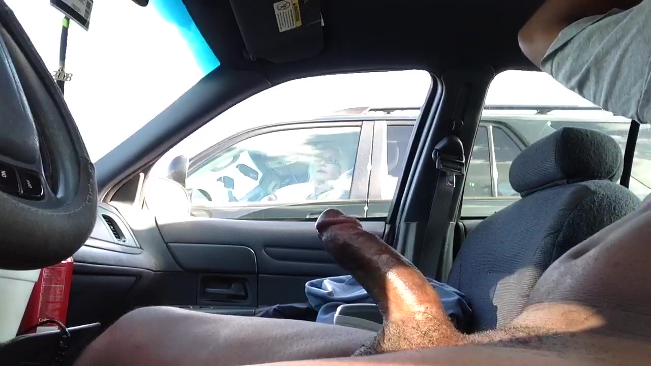Jacking His Black Cock In A Parked Car
