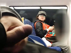 Asian woman sees him stroking on the train