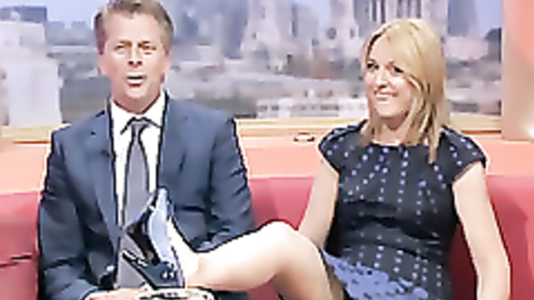 Morning show host makes an upskirt mistake