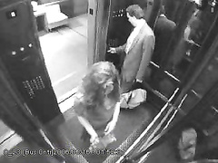 Public doggystyle fucking on elevator security camera