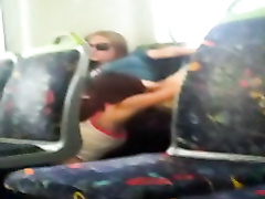 College lesbian eats out her girlfriend on the train