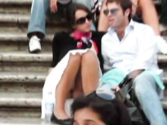 European upskirt footage with perfect panty shot