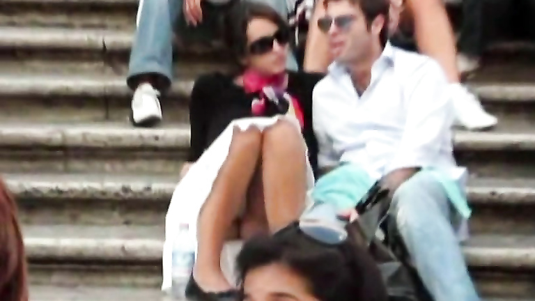 European upskirt footage with perfect panty shot