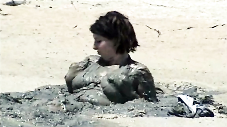 Dirty Naked Girl With Mud