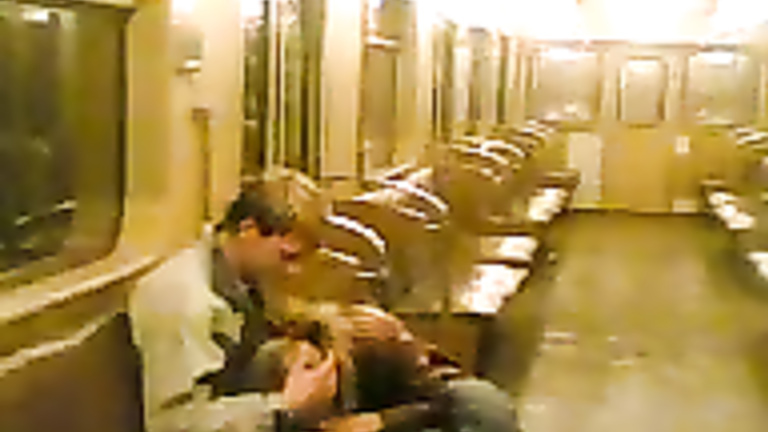 Blowjob in the subway from a sweet Russian girl