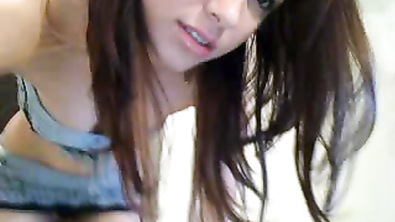 Beautiful webcam girl strips to panties