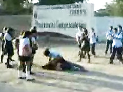 Schoolgirl catfight caught on a mobile phone camera