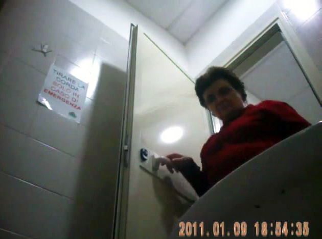 Granny peeing in public toilet on hidden camera movie voyeurstyle
