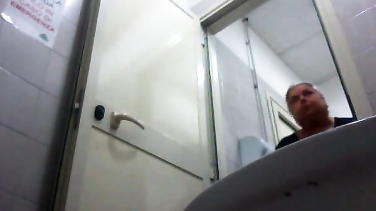 Fat granny urinating and wiping in hidden cam clip