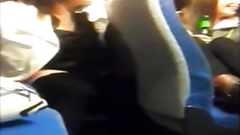 Naughty girl pees in the back of the bus as her friend films