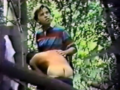 Vintage gay voyeur video with outdoor cocksucking