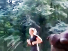 Exhibitionist jerks off in the woods along jogging path