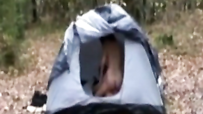 Camping couple fucks in tent and car voyeurstyle image