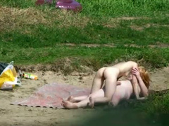 Skinny nudist girl penetrated by chubby boyfriend
