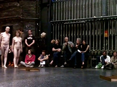 Mature couple flashes in nude art performance piece