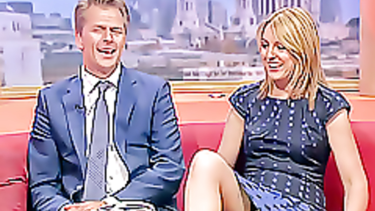 Real upskirt with a talk show host in a dress