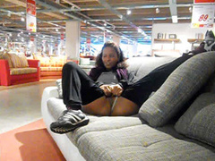 German amateur pisses in the furniture store