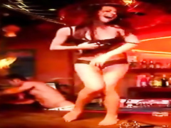 Amazing striptease performance at the bar