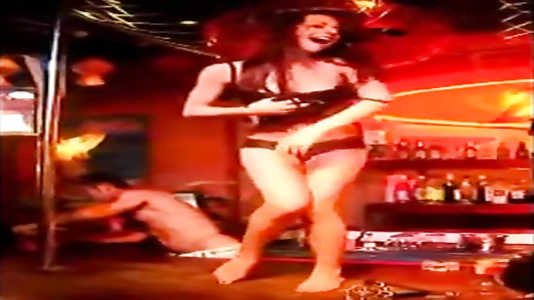 Amazing striptease performance at the bar
