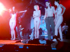 Enthralling maids go completely naked on the stage