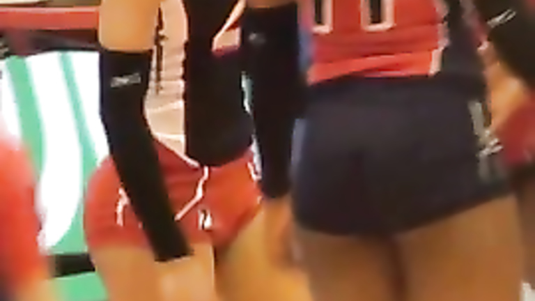 Attractive volleyball players wear really tight shorts