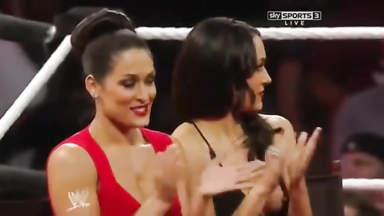 Perky nipple in the WWE ring