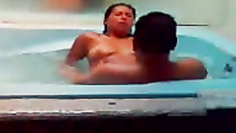 Mexican prostitute rides my brother's dick in the jacuzzi