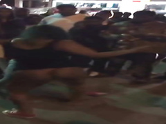 Chocolate ass shakes during the girls' fight!