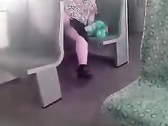 Chubby hooker flashes her genitals to me in the train