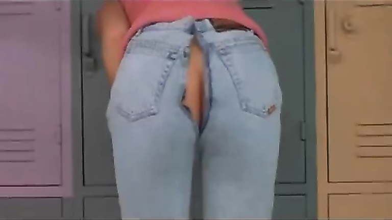 Chicks jeans tear up and reveal the ass crack voyeurstyle Chicks jeans tear up and reveal the ass crack voyeurstyle