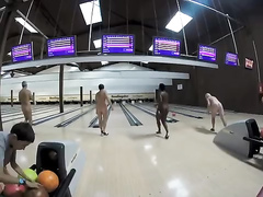 Naked people in the bowling session