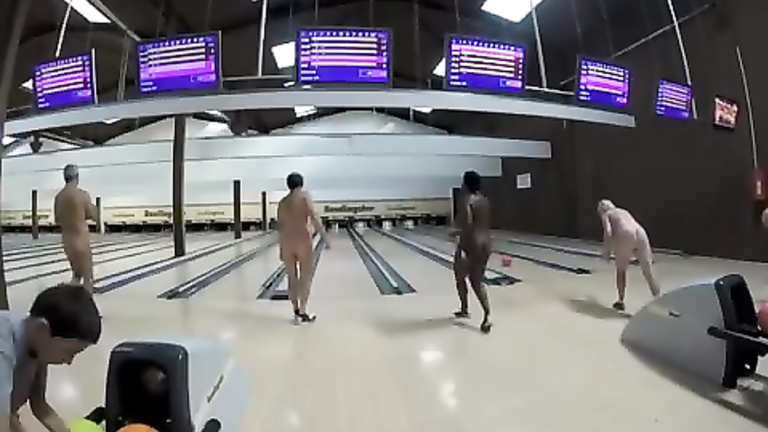 Naked people in the bowling session