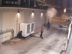 Desperate men and women caught pissing in the alley