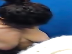 Pervy man films the woman's saggy tits