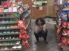 Wicked black girl decides to urinate in the supermarket