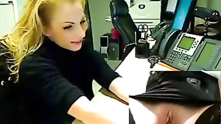 Angelic office lady enjoys pleasuring her orgasmic pussy