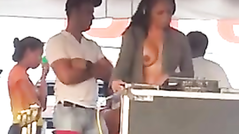 Stunning Latina singer dances nude on the stage