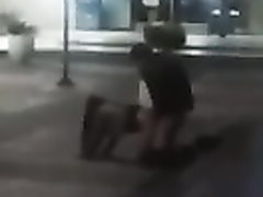 Drunk chickie gets pounded hard from behind in public