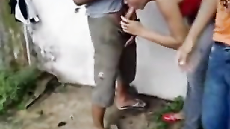 Slim Brazilian cutie sucks hard on a pulsating manhood