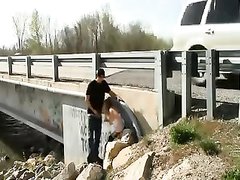 Amateur quick sex on the side of the road