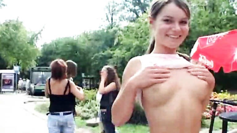 Women Flashing Their Tits In Public