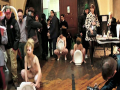 Nude Czech models stage a wild performance art piece