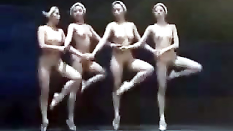 Beautiful nude ballet girls dance wonderfully. 
