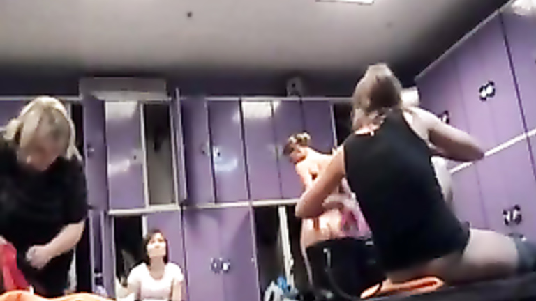 Hidden cam in locker room films female bodies