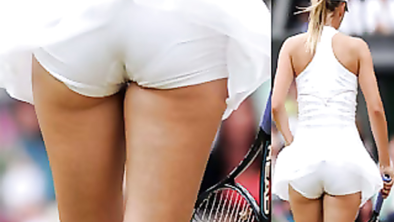 Sporty girls in tennis upskirt compilation