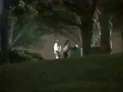 Black woman penetrated from behind in the public park