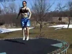 Pounding my girlfriend on the trampoline