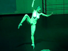 Nude art show with a naughty ballerina