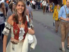 Oktoberfest amateur babe flashes ass in public