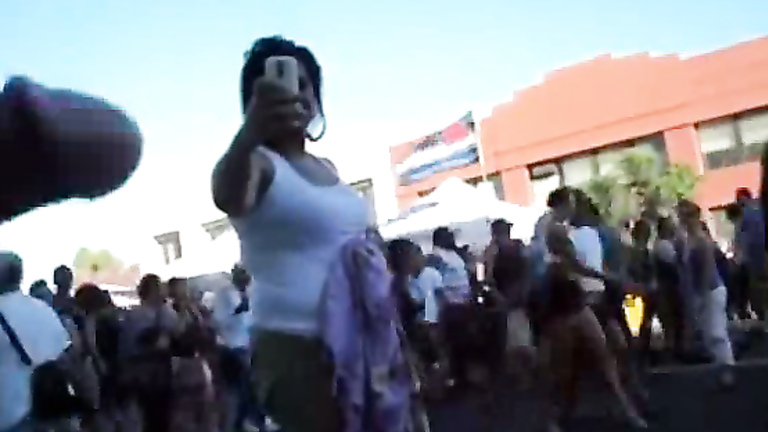Dude has his dick out at a street parade